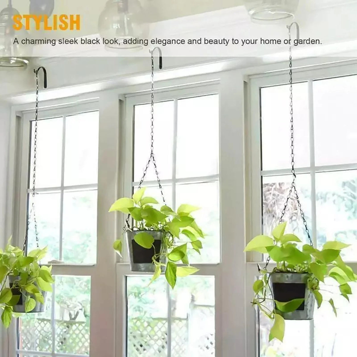 10X Metal Hanging Basket Brackets Garden Plant Hanger Hook Wall Garden Decor