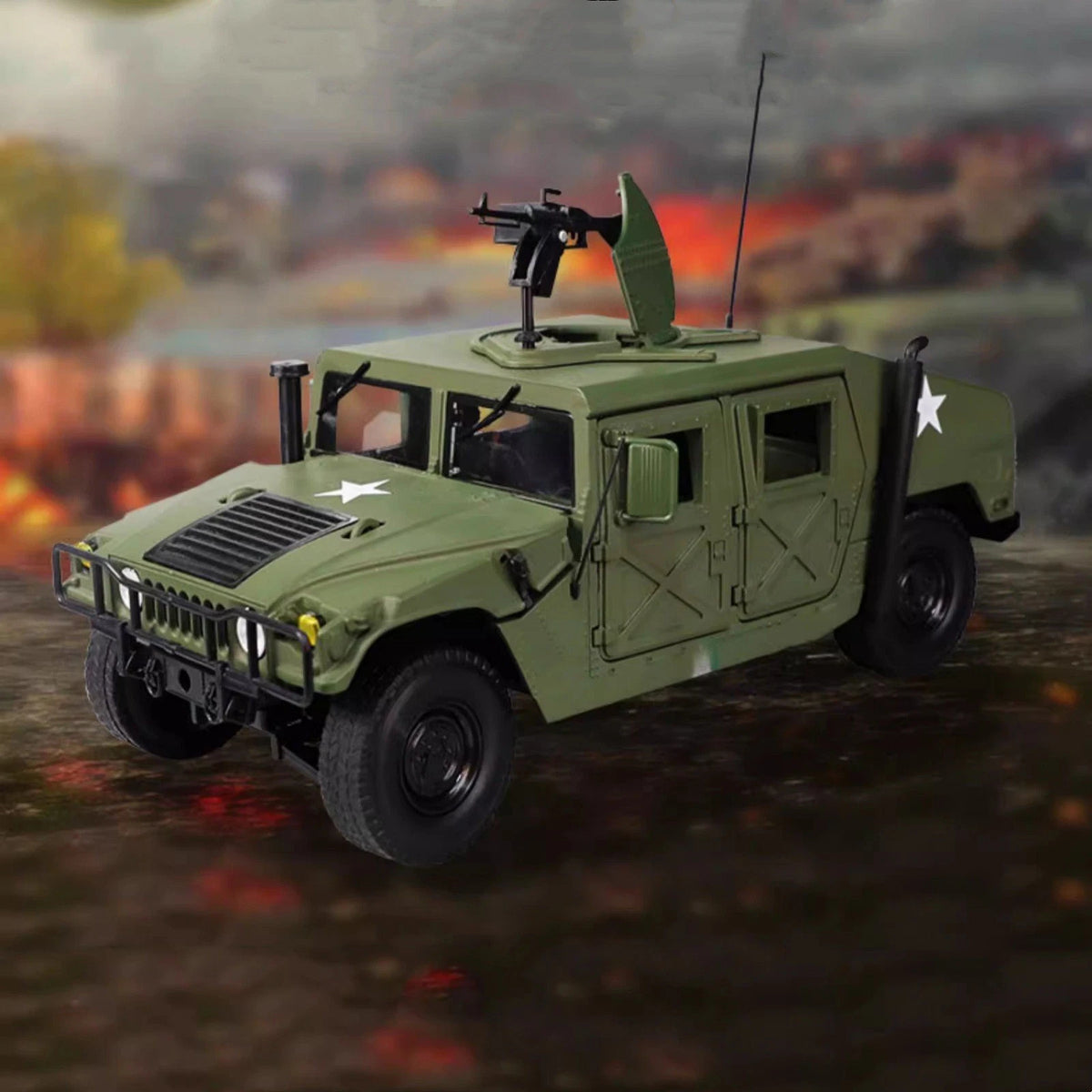 24cm Diecast Alloy 1/18 For Hummer Hmmwv Battlefield Vehicle Model Craft