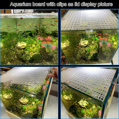 4 Aquarium lid Hood Fish Tank top Cover Terrarium Plastic transparent