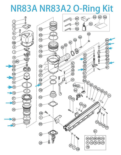 NR83A NR83A2 NR83A2S Framing Nailer O-Ring Repair Kit – Full Round Head Nail...