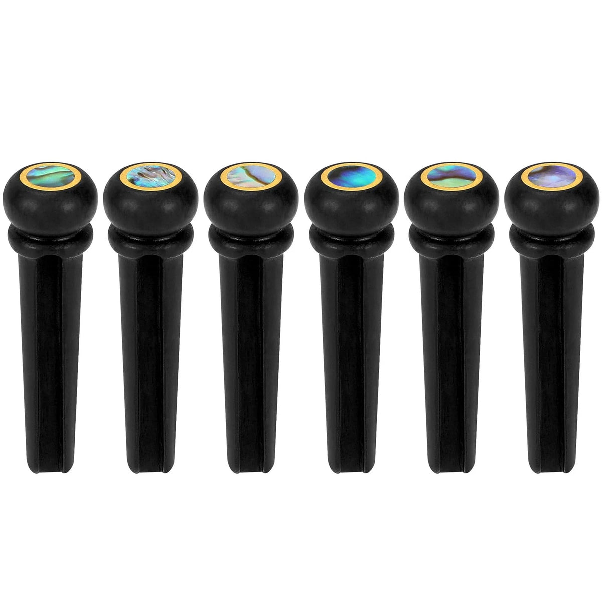 Blisstime 6pcs Ebony Guitar Pins Inlaid Abalone Dot Acoustic Guitar...