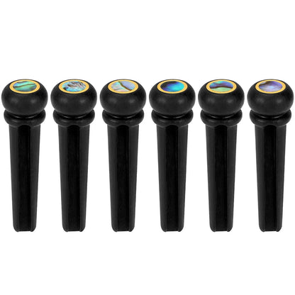 Blisstime 6pcs Ebony Guitar Pins Inlaid Abalone Dot Acoustic Guitar...