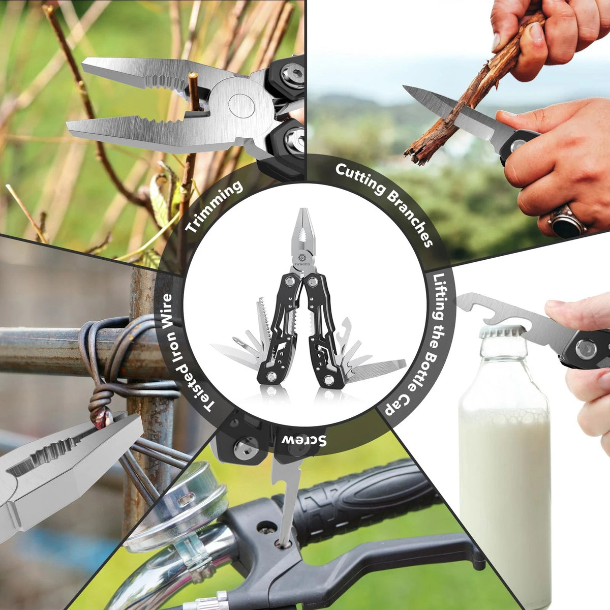 14-In-1 Multitool with Safety Locking, 3.9 x 1.6 x 0.6 inches, Black