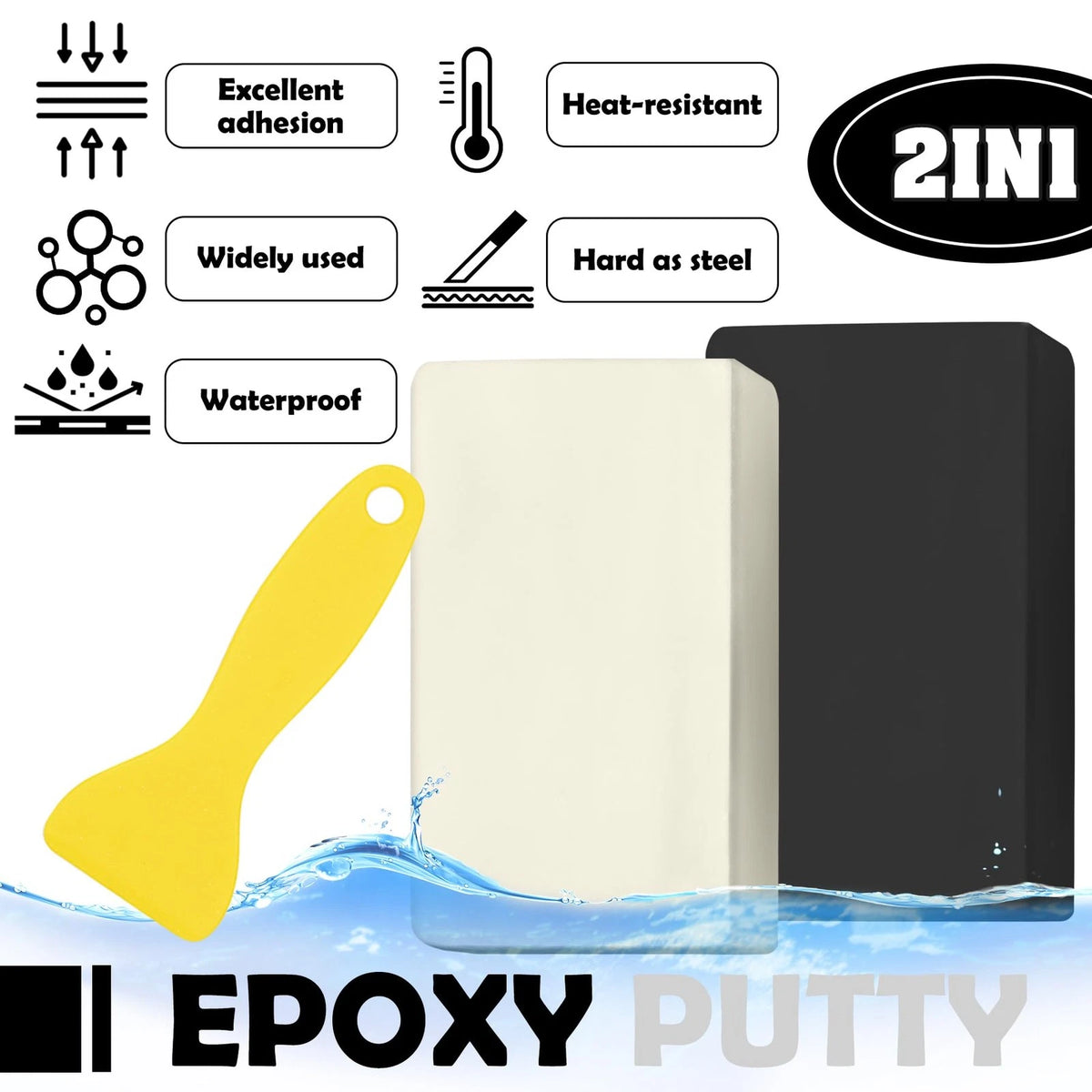 Epoxy Putty - 10oz Fast Repair Multipurpose Clay, Strong Adhesion 280g, Black
