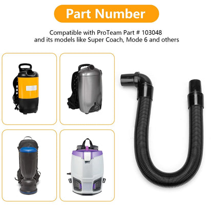 103048 Static-Dissipating Backpack Vacuum Hose 16" x 4" x 15", Black