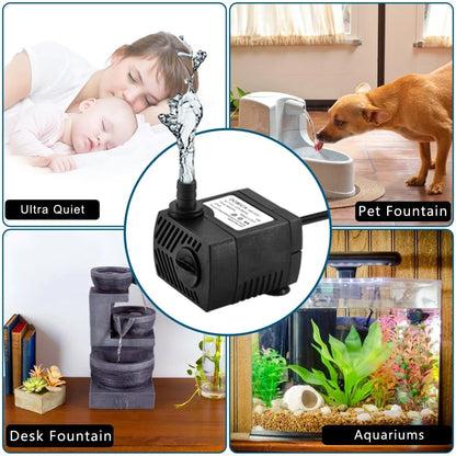 90 GPH Mini Submersible Pump, Small Fountain Pump (5W 90 5W, Black