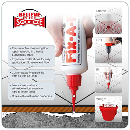 Pack of 2 - The  Fix-A-Floor Squeezy All-in-One Repair Adhesive White