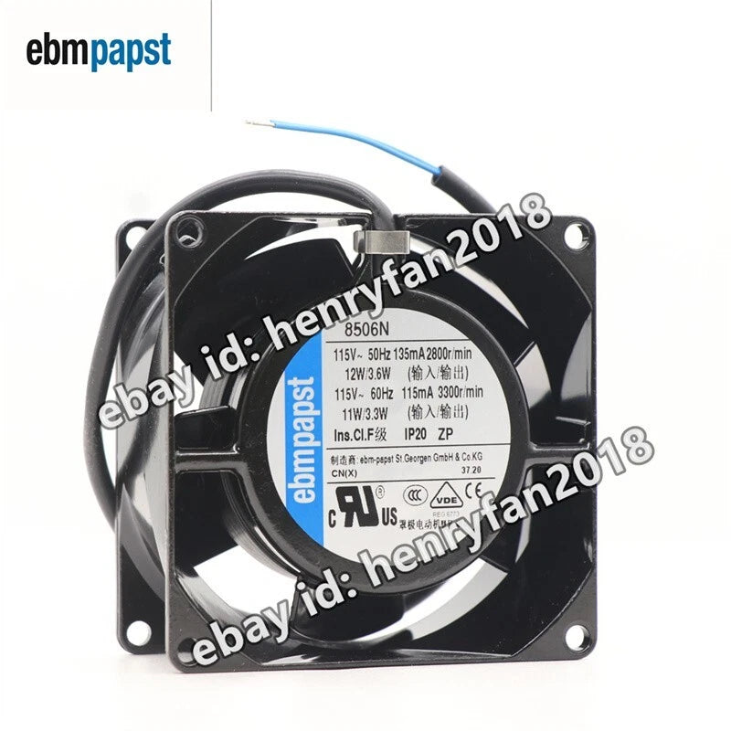 Ebmpapst 8506N Axial Fan 115V 12/11W 80*80*38mm 135/115mA All-metal Cooling Fan