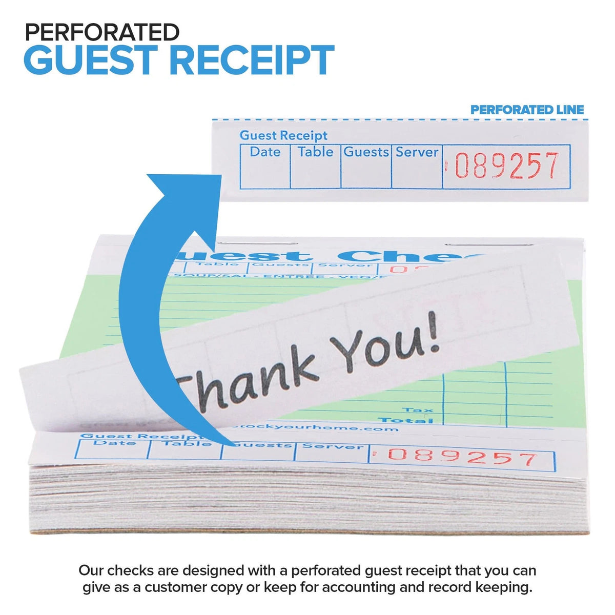 Stock Your Home Green Guest Check Books for Servers (10 Pack) 10 Pack,