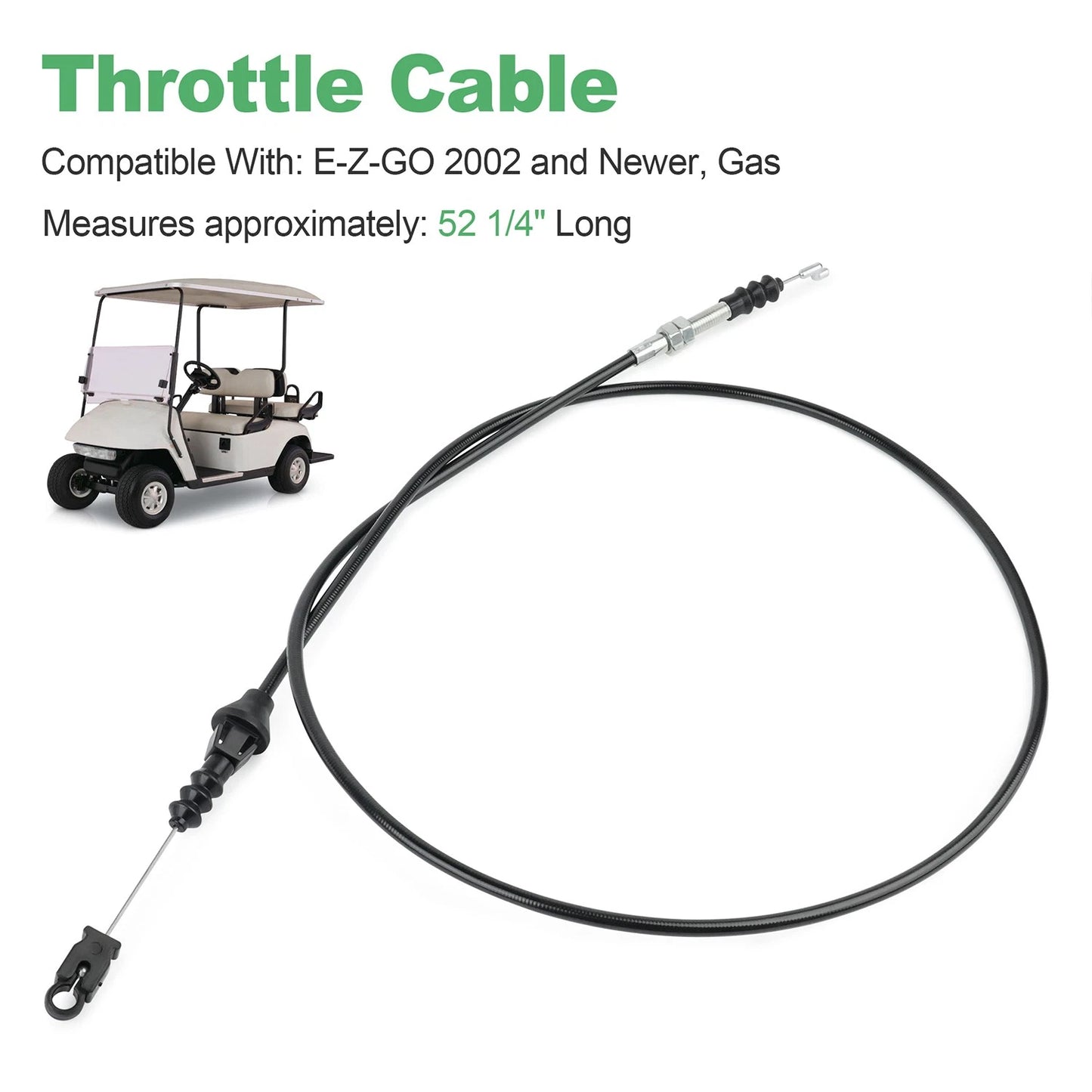 Throttle Cable 72714G01, Governor to Carburetor 52 1/4" Long For E-Z-Go Gas 02+