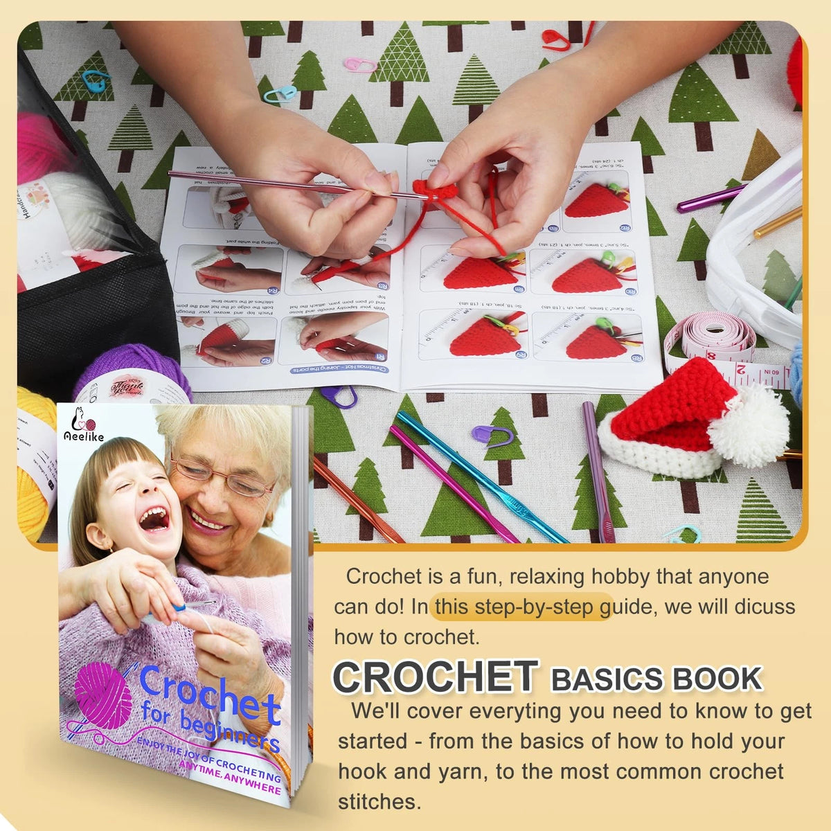 Aeelike Crochet Kit for Beginners Adults, Complete Set, Purple