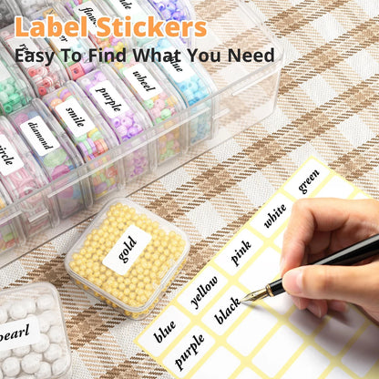 Mathtoxyz Bead Organizer Box, 30Pcs Small Beads Organizers Clear - 1P,
