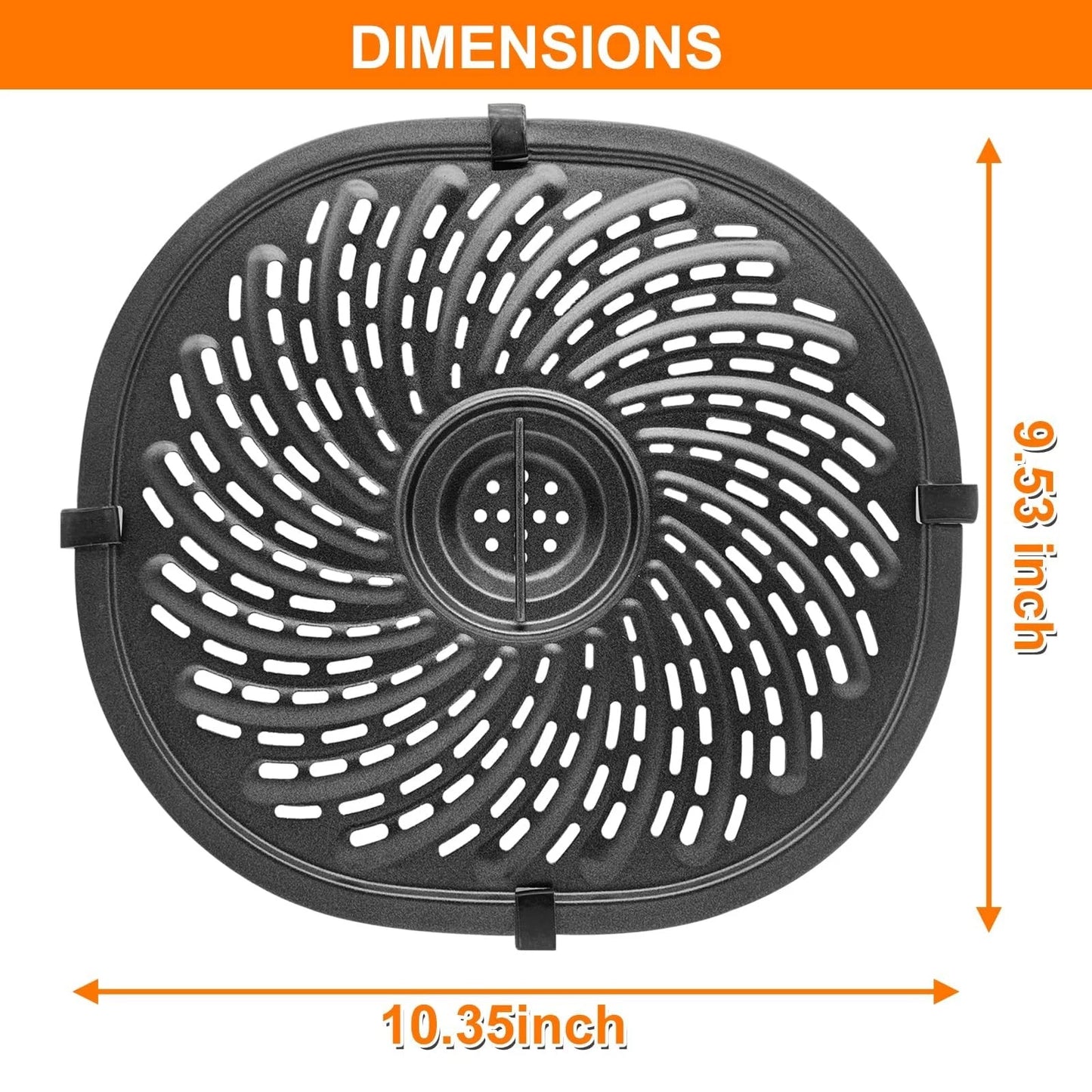 Air Fryer Grill Pan For Power XL Gowise 7QT,Nonstick Coating 7QT, Black