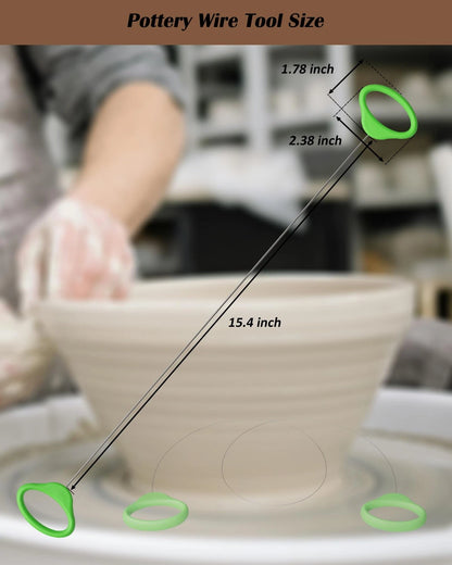 Pottery Wire Tool, Clay Cutting Wire, Green Handle Standard