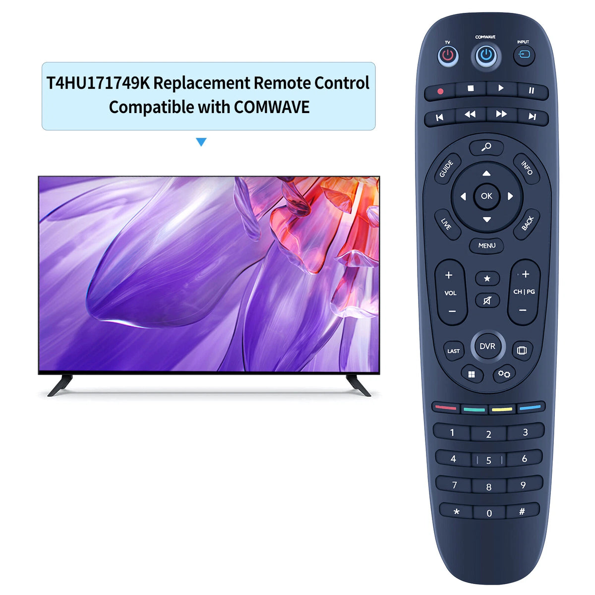 T4HU1717/49K Universal Remote Control For Comwave TV