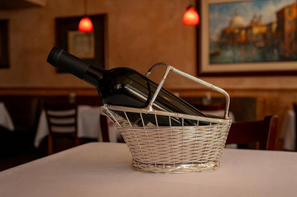 9.75 Inch Silver Plated Wine Bottle Cradle with 7.25 x9.75 inches,
