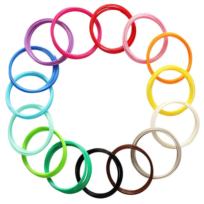 15 Bright Colors 1.75mm 3D Pen PLA Pla 15 Most Popular Solid Mixed