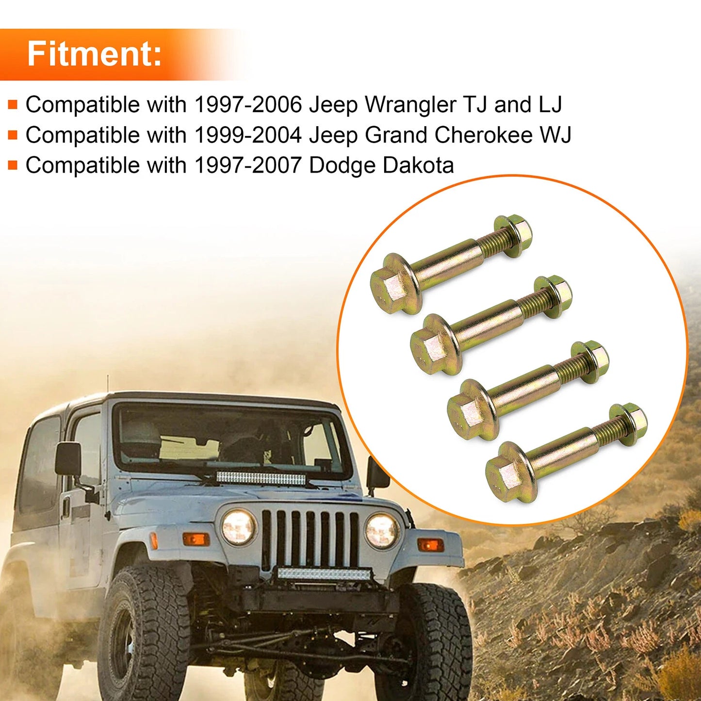 Rear Sway Bar Bolts For 1997-2007 Dodge Dakota Replaces 6503726, 6503648