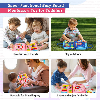 Toddler Busy Board Montessori Toys for 3 4 5 6Year 11.02 x 8.46 inches, Blue