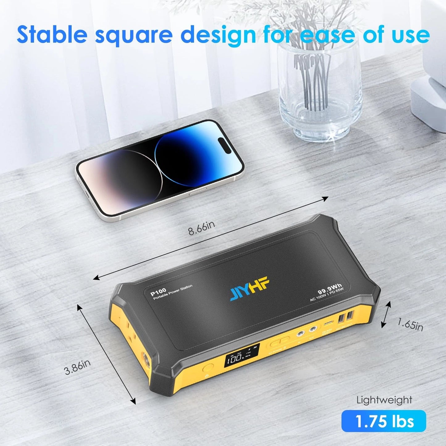 JIYHF Portable Power Station 99.9Wh Orange
