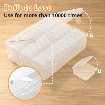 Mathtoxyz Bead Organizer Box, 30Pcs Small Beads Organizers Clear - 1P,