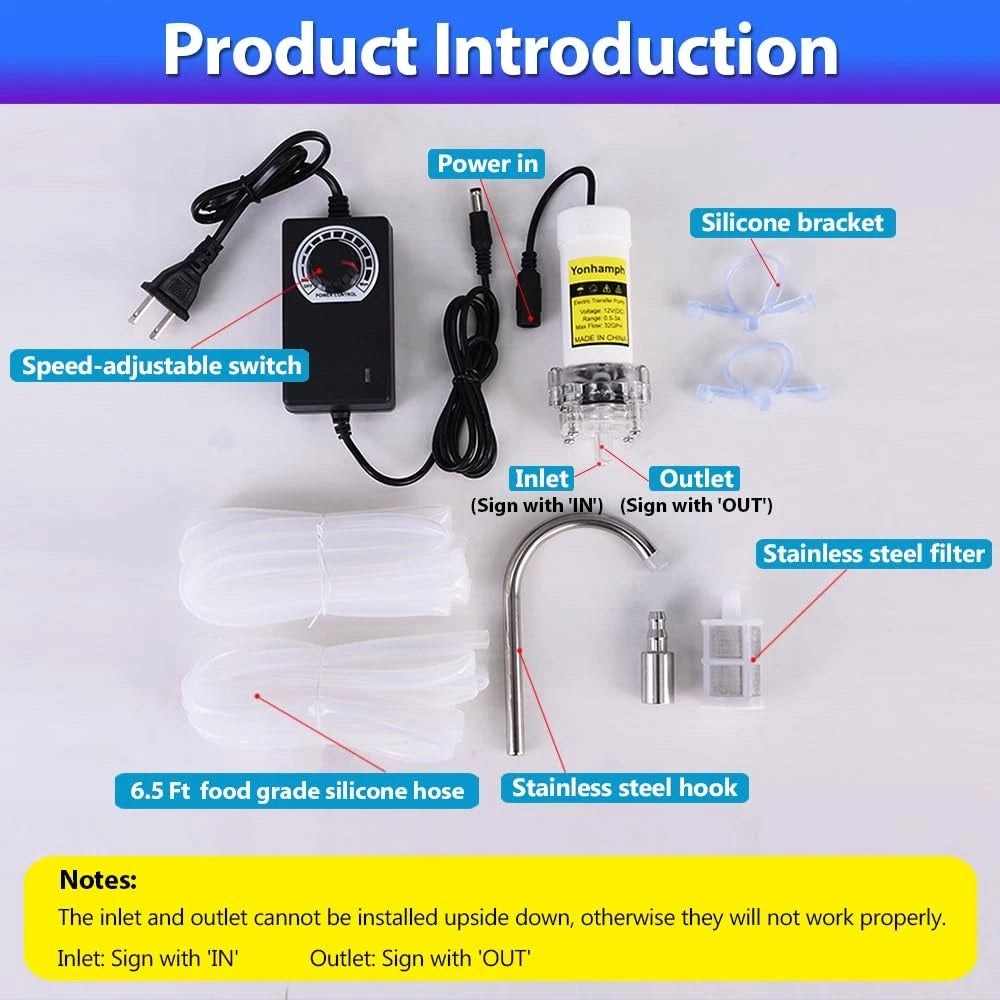 Food Grade Small Electric Water Transfer Small, White-with Speed Adjustable