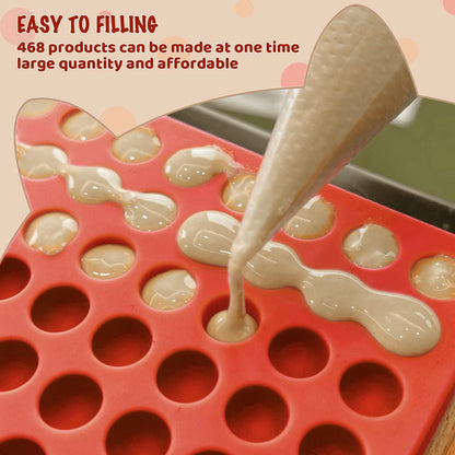 HKNMTT Silicone Mini Round Shape Molds, 468 Cavities Tiny Semi mini, Brown