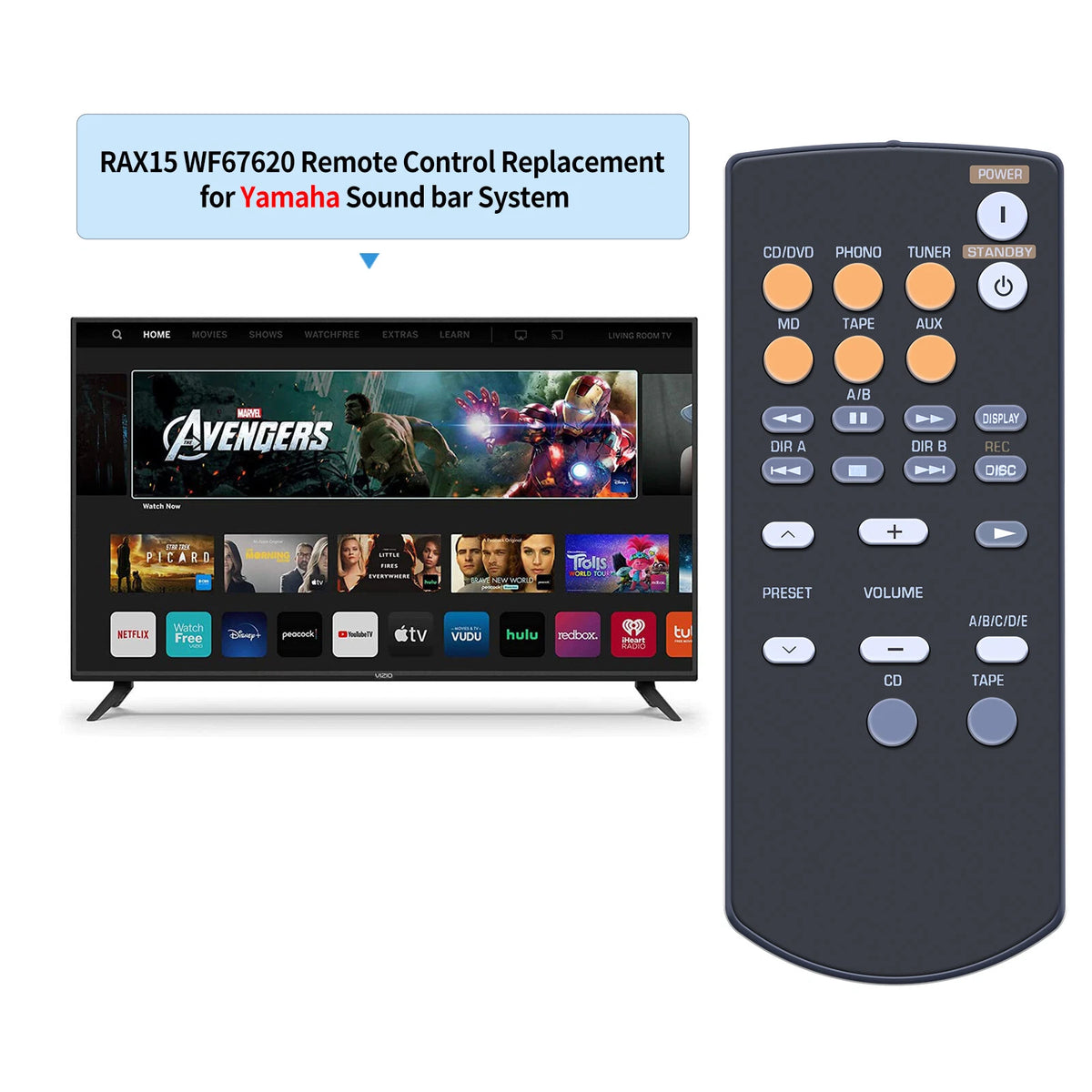 RAX15 WF67620 Remote Control For Yamaha Stereo Amplifier AX-397 AX-497