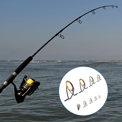 Litoexpe 9 Pieces Fishing Rod Repair Kit, Double Legs, Gold&Black-9 Pcs