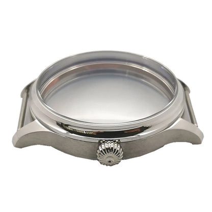Silver 44mm Stainless Steel Watch Case For ETA6497/6498 Movement Repair Part aa