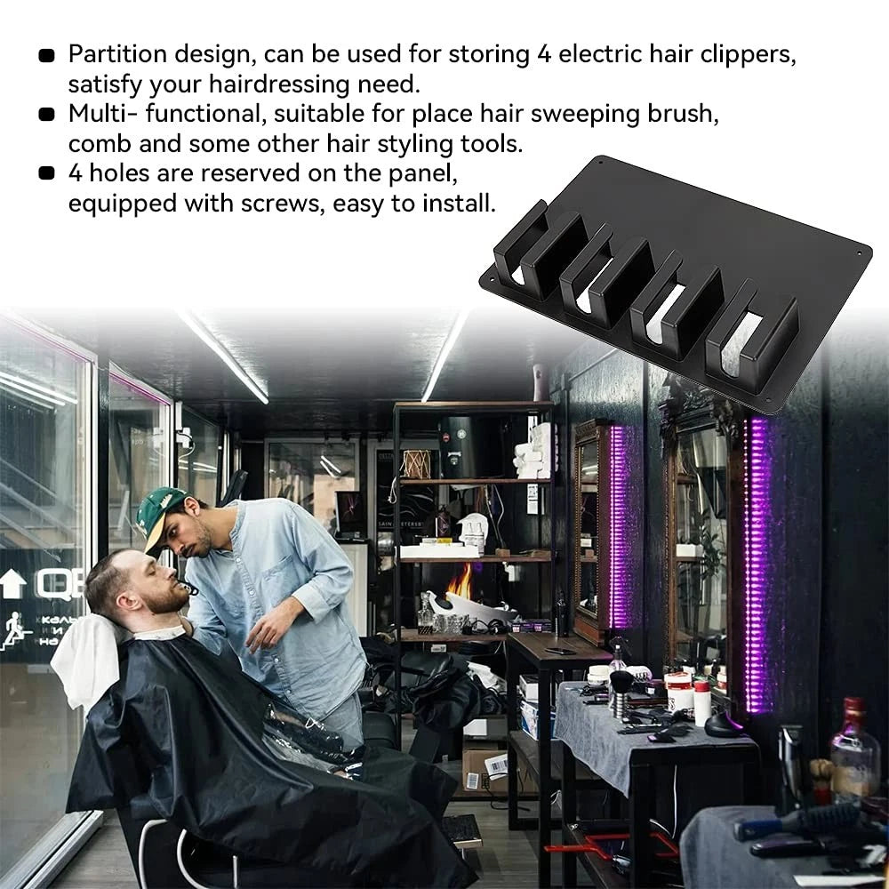 2Pcs Clipper Holders for Barbers, Barber Organizer, Hair 2 PCS, Black