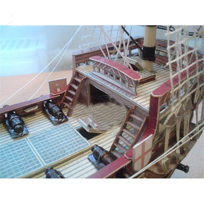 1:100 Unassembled Galeon Golden Hind 3D Paper Boat Wareship Model DIY Sailboat