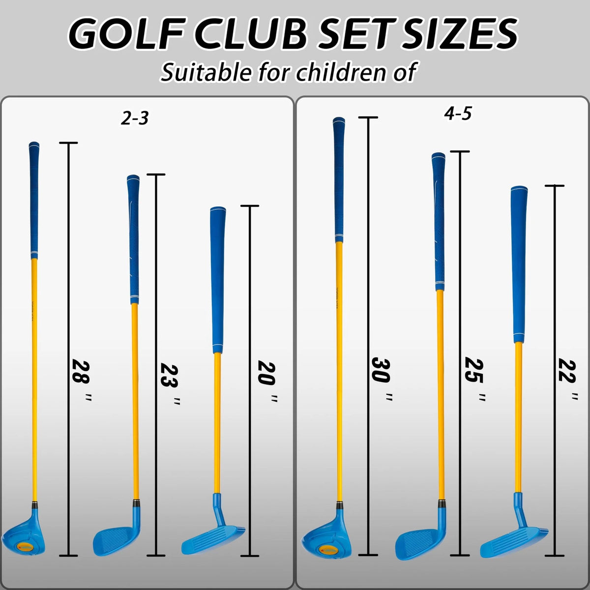 PGM Children's Golf Club Set - Can Hit Real Balls, 3 Pieces 2-3 years, Blue