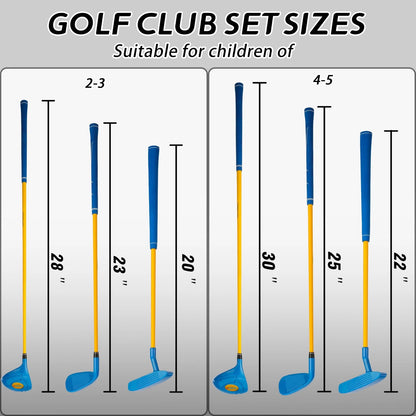 PGM Children's Golf Club Set - Can Hit Real Balls, 3 Pieces 2-3 years, Blue