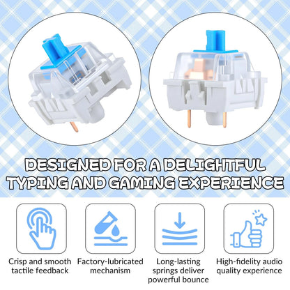 50 PCS Mechanical Keyboard Switches Clicker 3 Pin Blue Switch blue