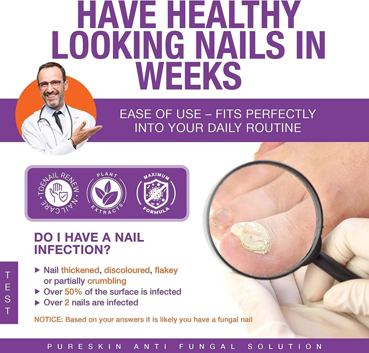 Toenail Fungus Treatment Extra Strength Kit, 1 Fl Oz (Pack of 1), Purple