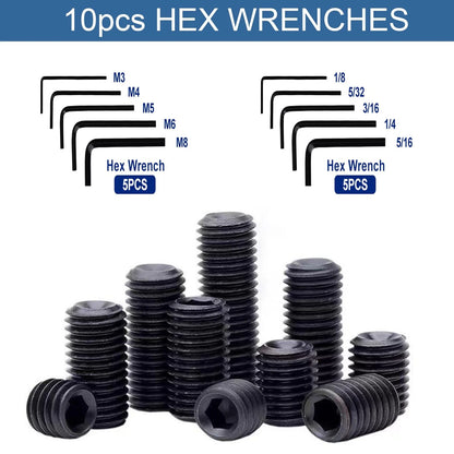 Zuorery 830Pcs 25 Sizes Metric + M3 M4 M5 M6 M8 1/8 5/32 3/16 1/4 5/16, Black