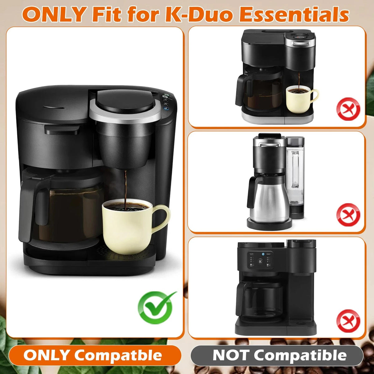 Coffee Brew Basket Replacement for K-Duo Essentials (Only universal, Black