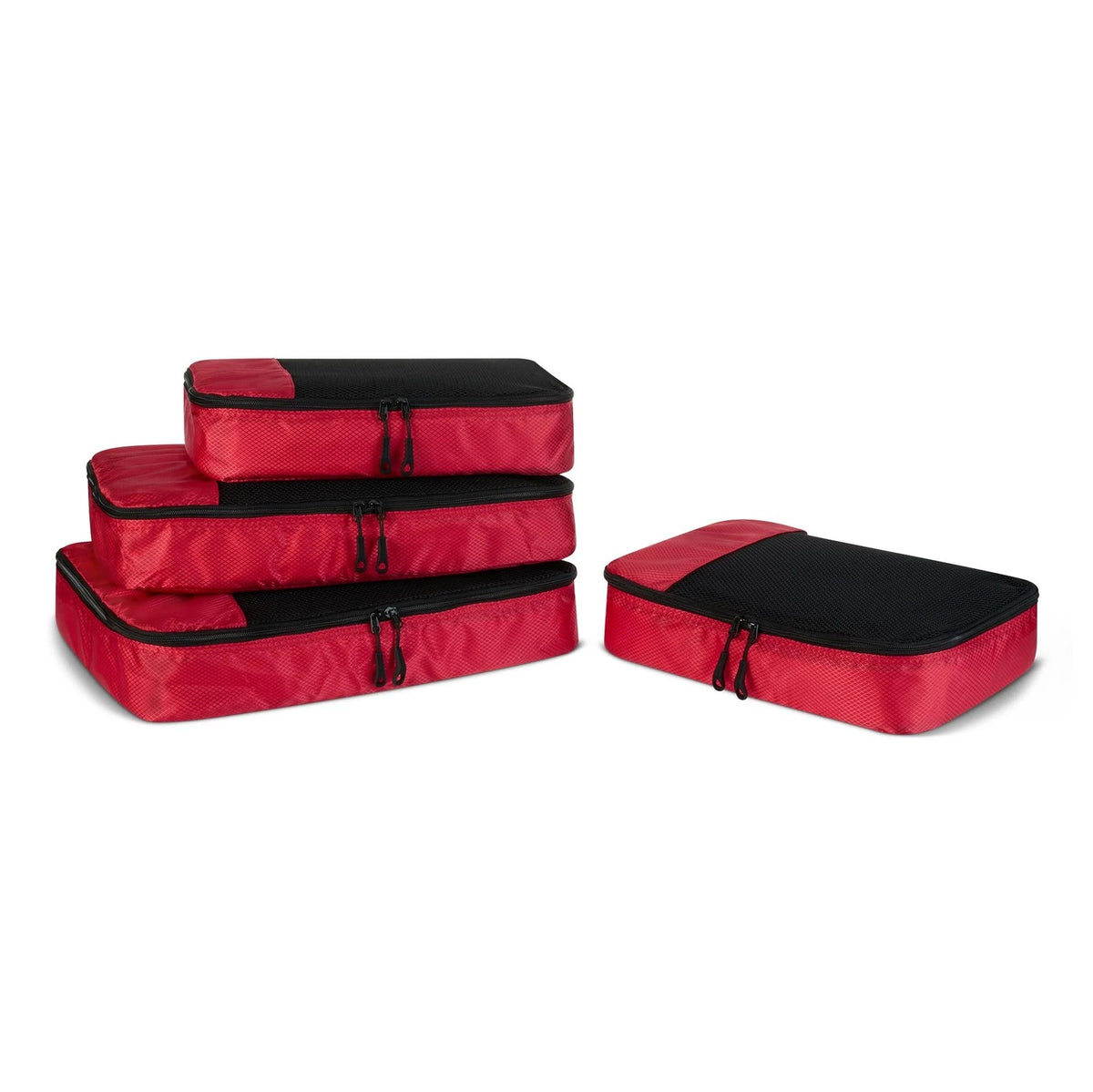Amazon Essentials 4-Piece Packing Cubes Travel 2 x Large, 2 x Medium, Red