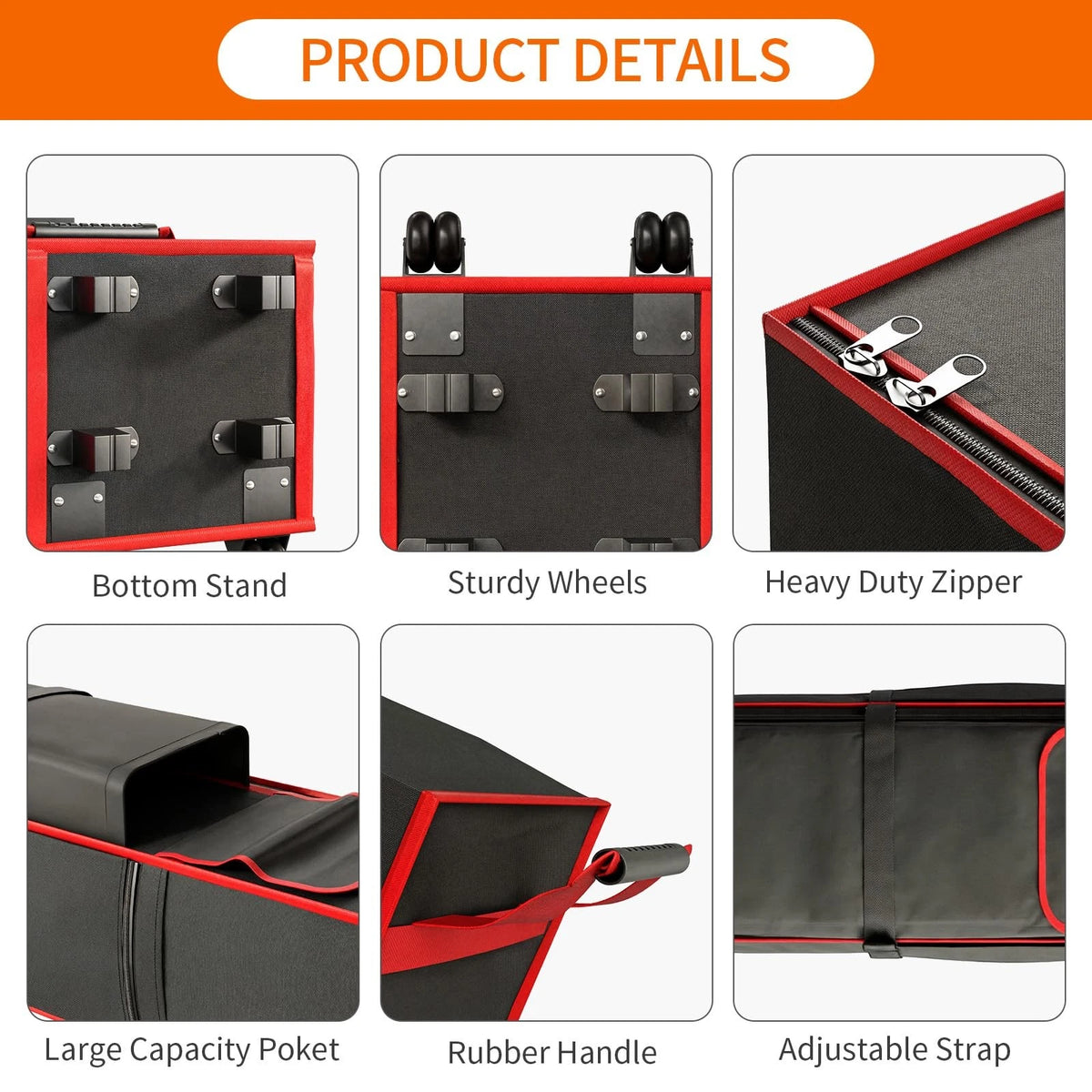 10 x 10 x 48 inch Tent Bag Replacement Part, Designed for 10x10x48inch, Red