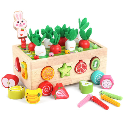 Toddlers Montessori Wooden Educational Toys for Baby Boys Middle, Multicolor