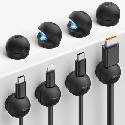 Lamicall 8Pack Magnetic Cord Organizer Clips - 8Pack, Classic Black