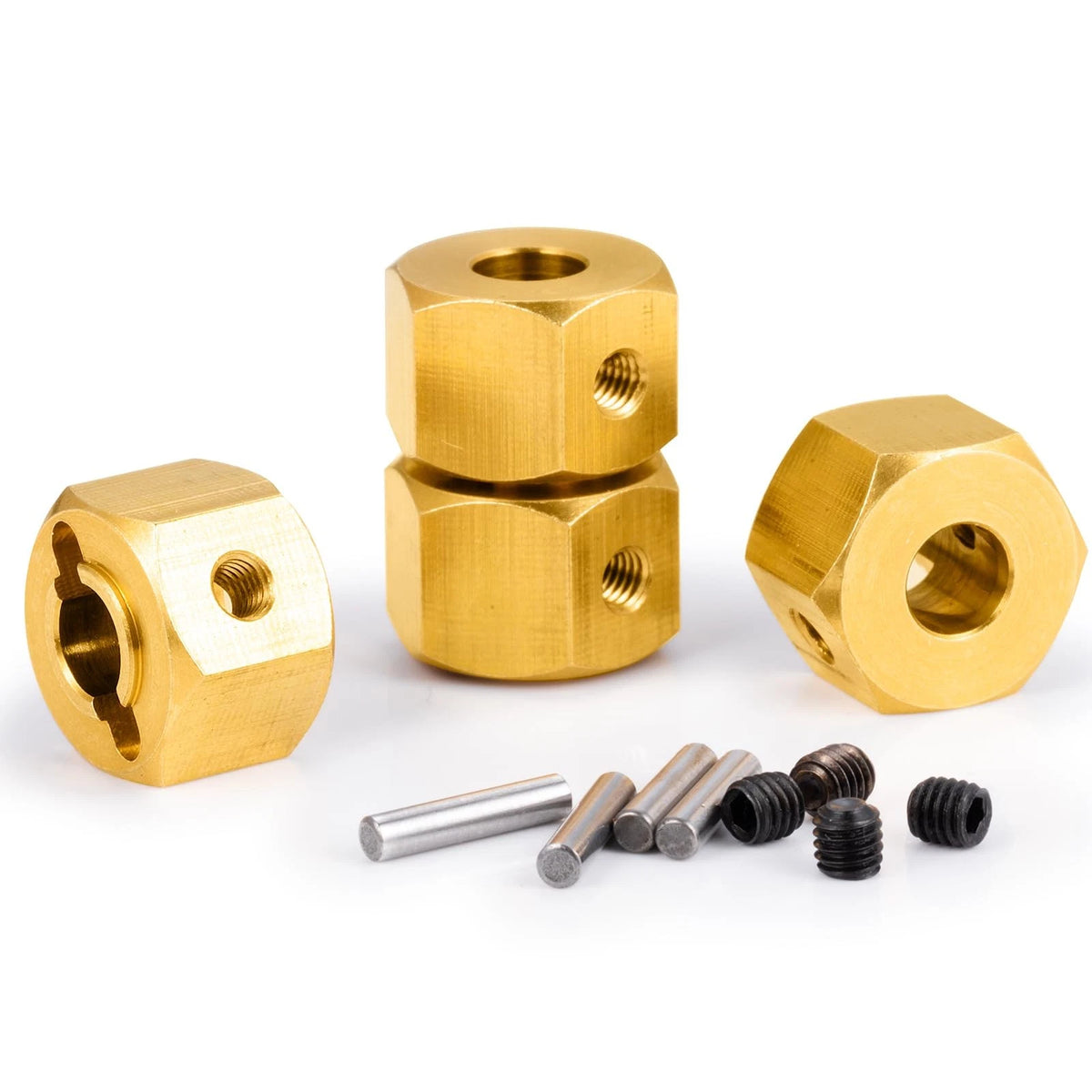 JGGZONE RC Brass Wheels Hex Hub 8mm Extension Drive 12Mm X 8Mm, Black