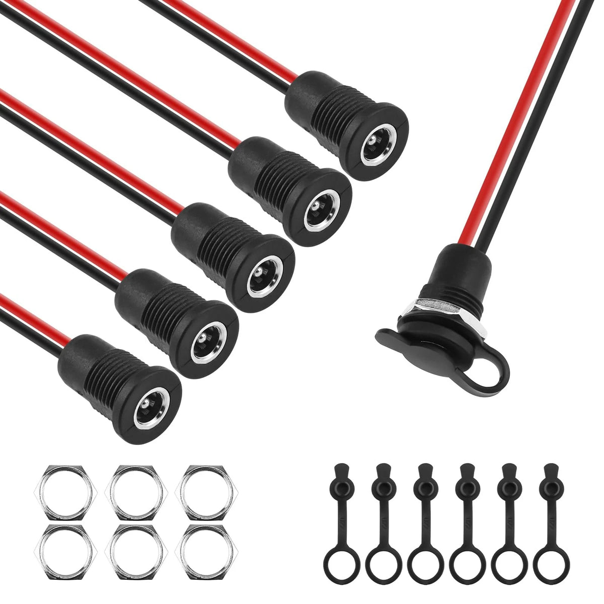 DALQUIS 10A DC-099 Power Jack Cord Socket, 5.5x2.1MM Threaded