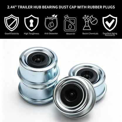 4Pcs 2.44" For Dexter Dust Cap Maintenance Kit w/ Rubber Plug & 4 Spare Plugs