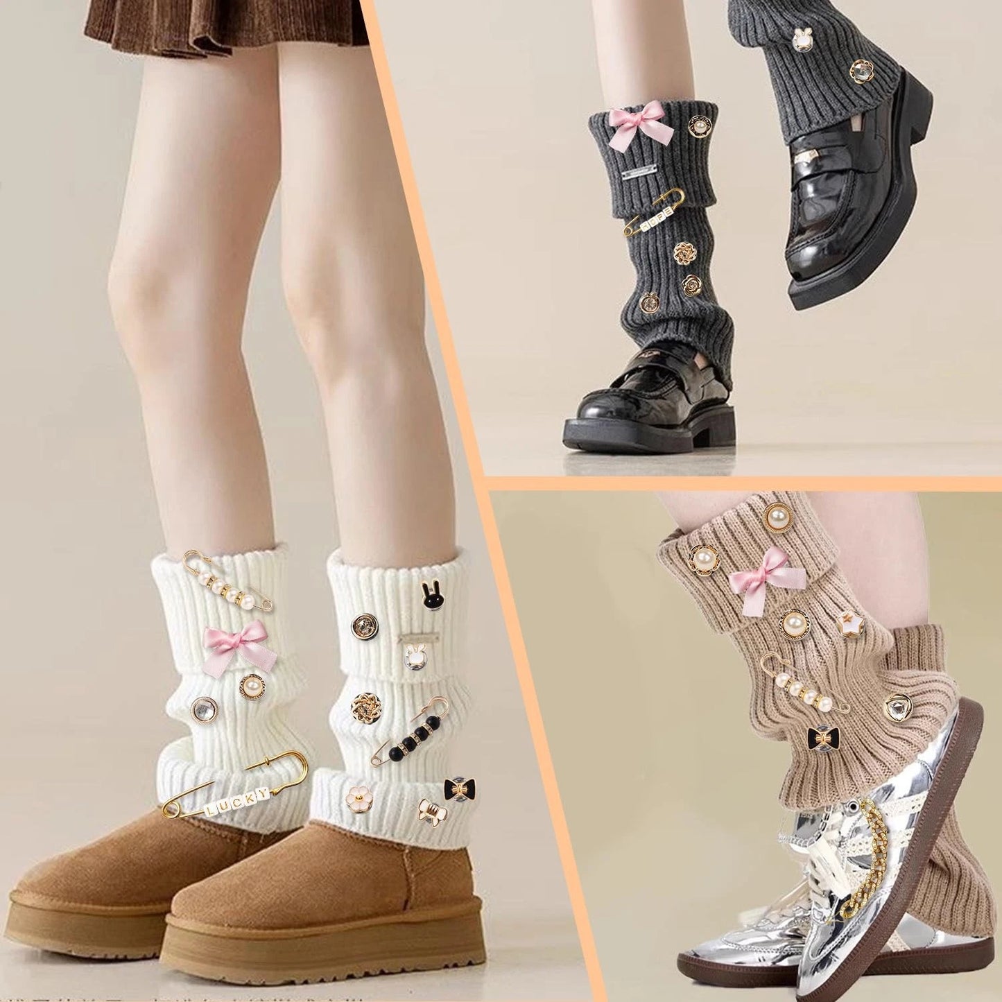 Molirex 151 Pcs Junk Socks Charms, Gold Shoe Charms for Sneakers Gold-151