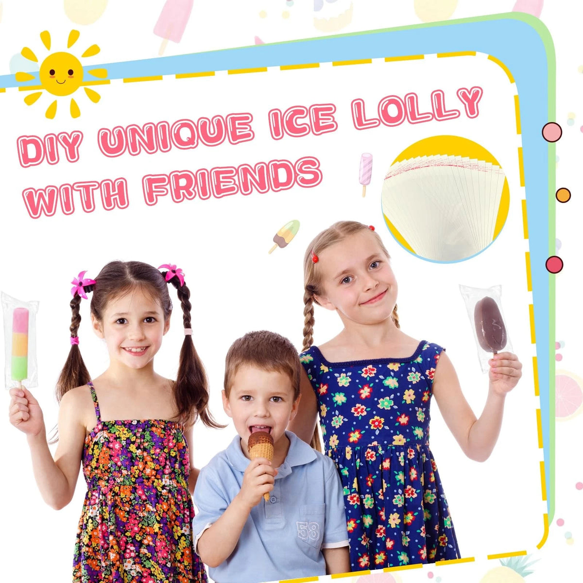Yexiya 400 Pcs Ice Lolly Bag and 8.27 x 3.15 x 4.49 inches, Clear