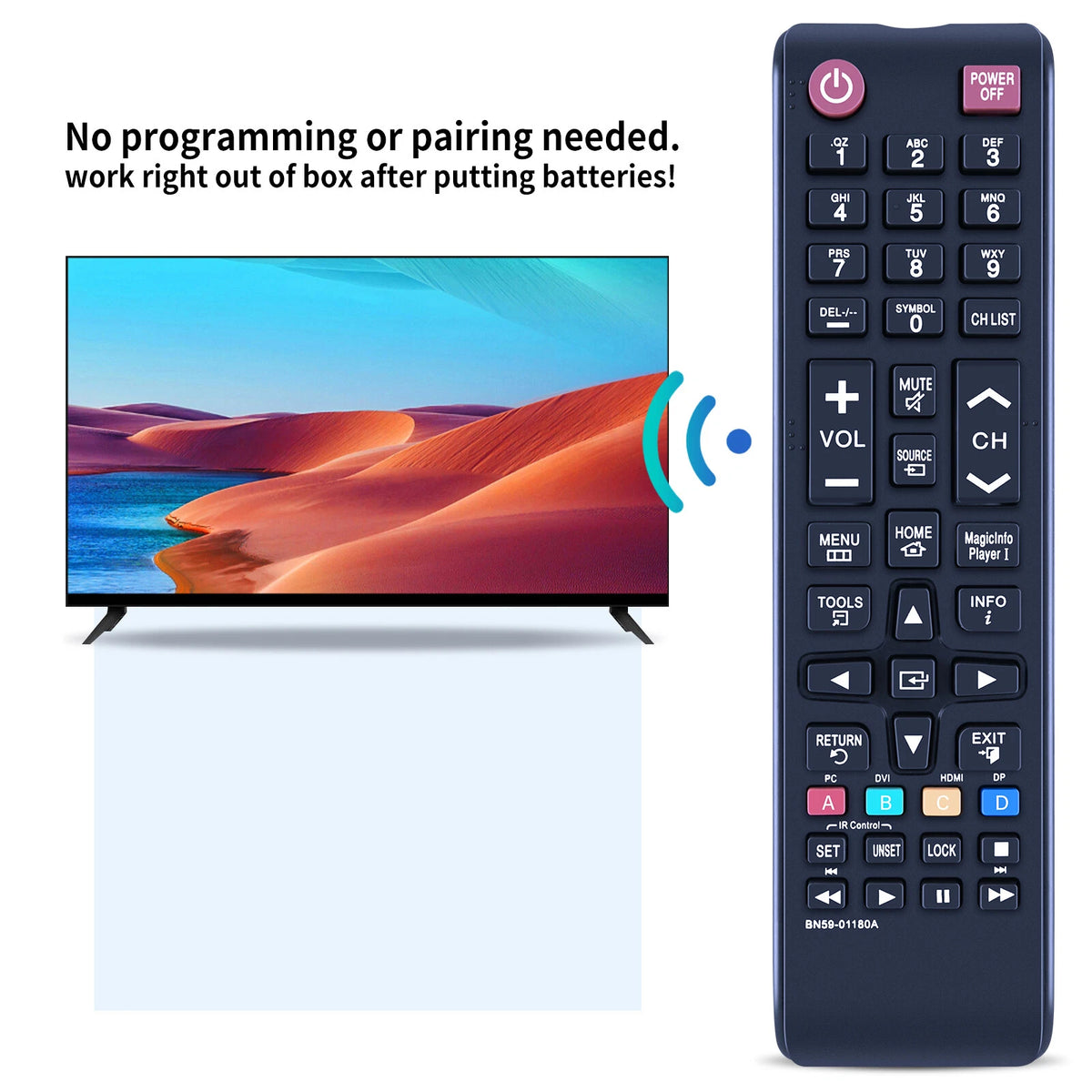 BN59-01180A Remote Control For Samsung LFD TV TM1240A DH40D DH48D DH55D DM32D