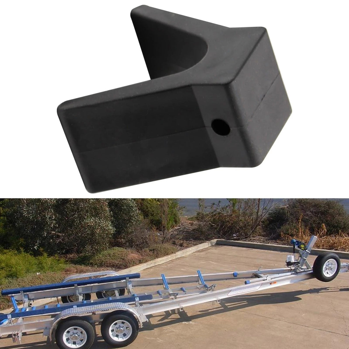 SYOWADA 1 Pcs V-Span Boat Trailer Bow Stop Block 2*4*1/2 inch, Black