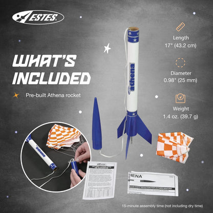 Estes 2452 Athena Rocket-Building Kit, Prebuilt Beginner Medium, Brown